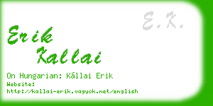 erik kallai business card